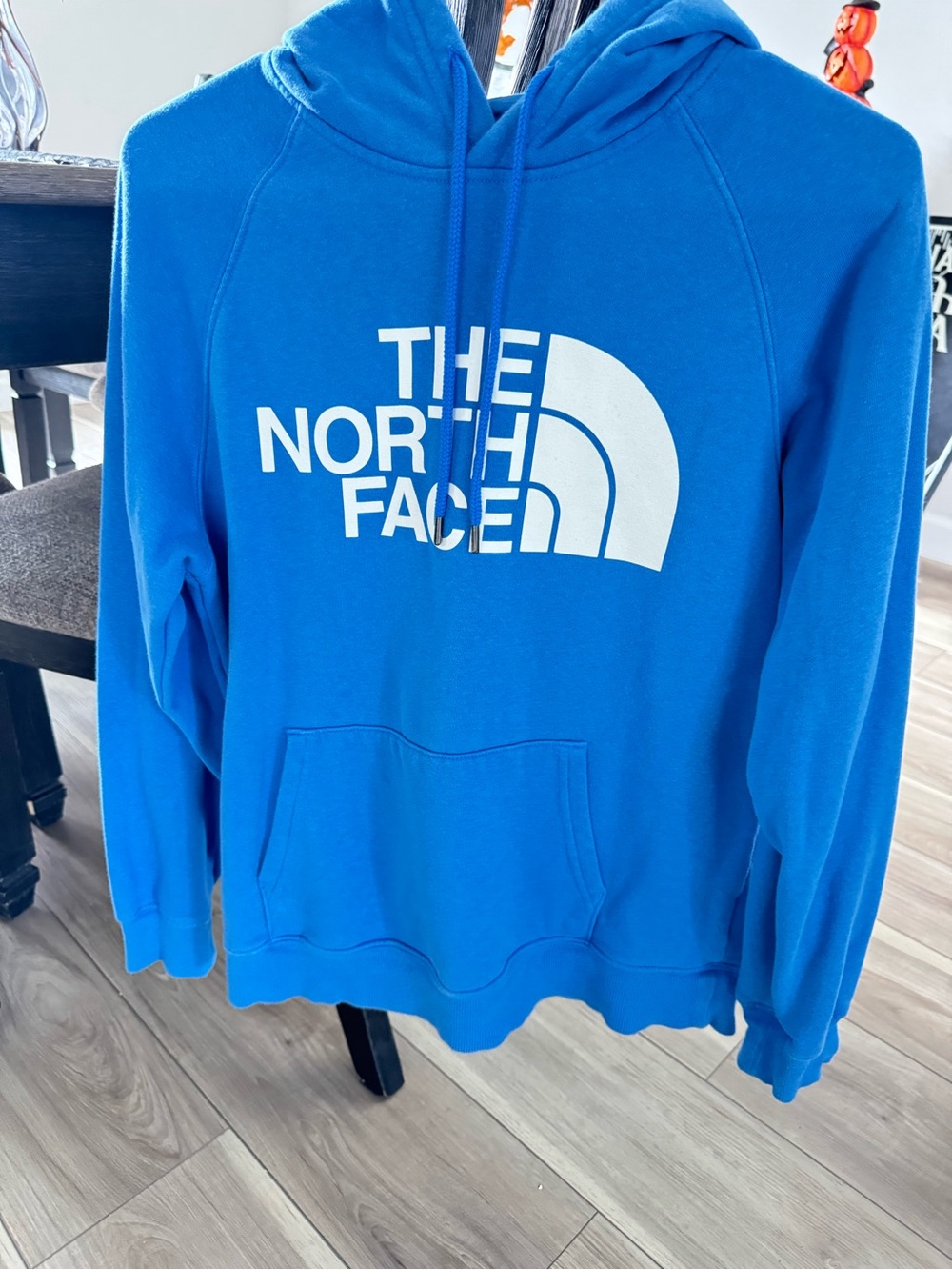 The North Face Women’s Blue Hoodie with White Logo